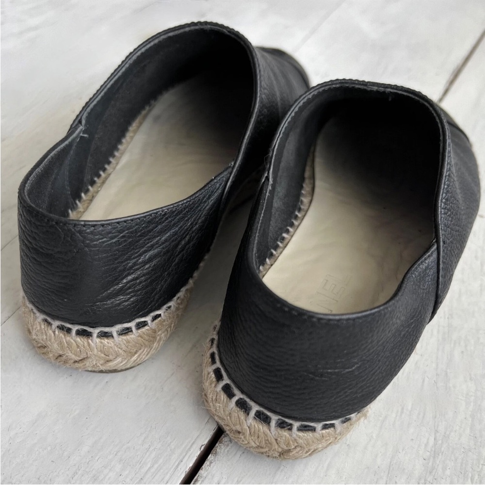 Rare CHANEL Womens CC Logo Cap Toe Espadrilles Black Leather sz 40 Tweed Quilted - Picture 8 of 15